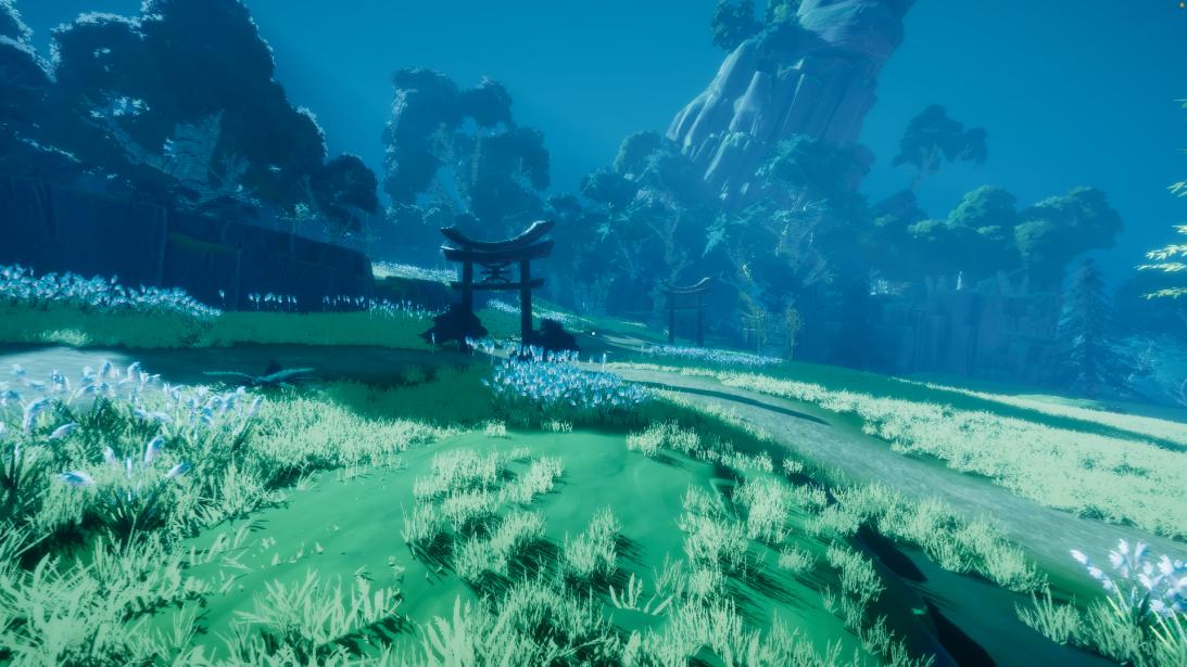 Open grassy plain in the Eastern Forest game environment